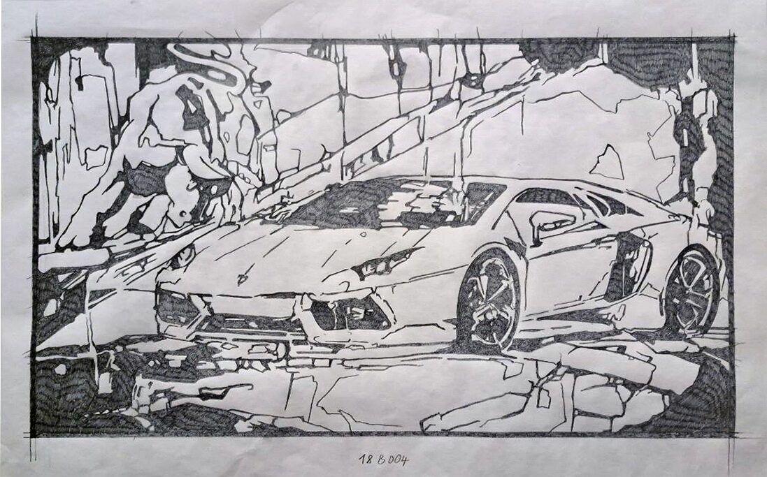 Lamborgini Aventador, Skica