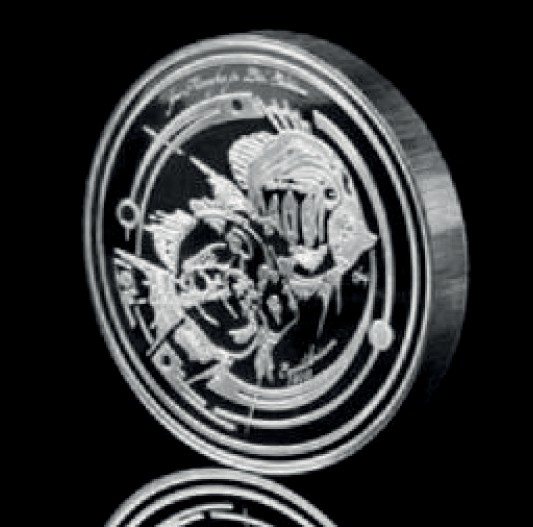 Silver coin with a motif by Joe Muczka jr.