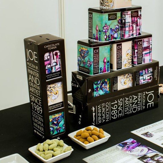 Gift packaging with motifs by Joe Muczka jr.