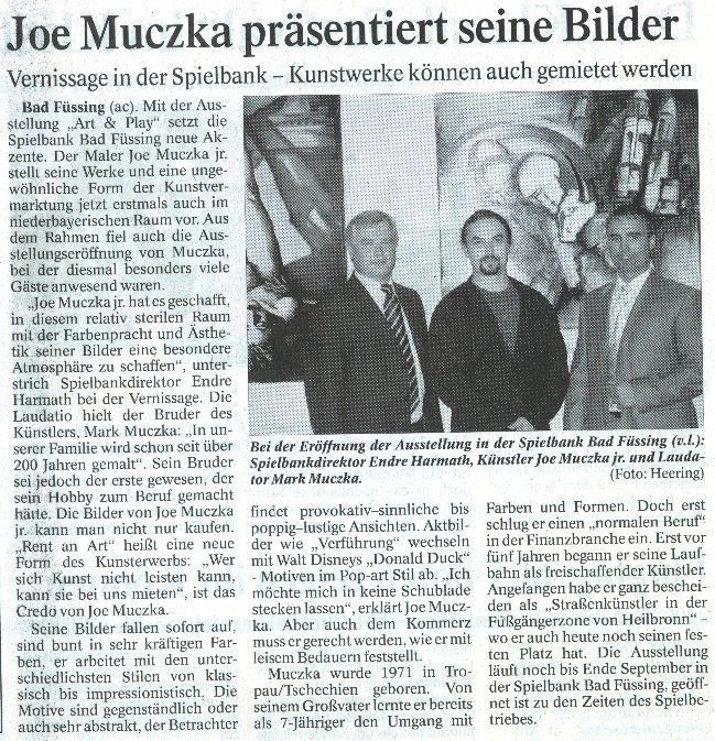 Fotobericht der Passauer Zeitung über eine Vernissage im Spielcasino