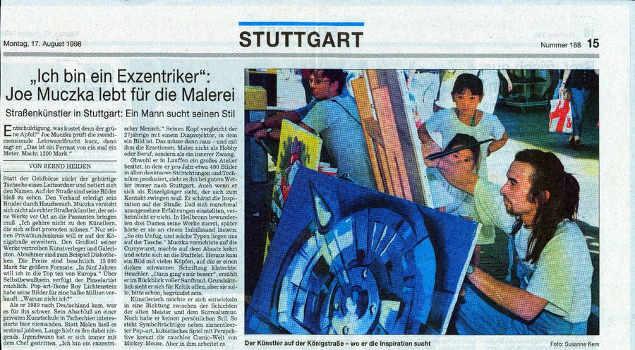 Zeitungsartikel der Stuttgarter Nachrichten über Joe Muczka jr.