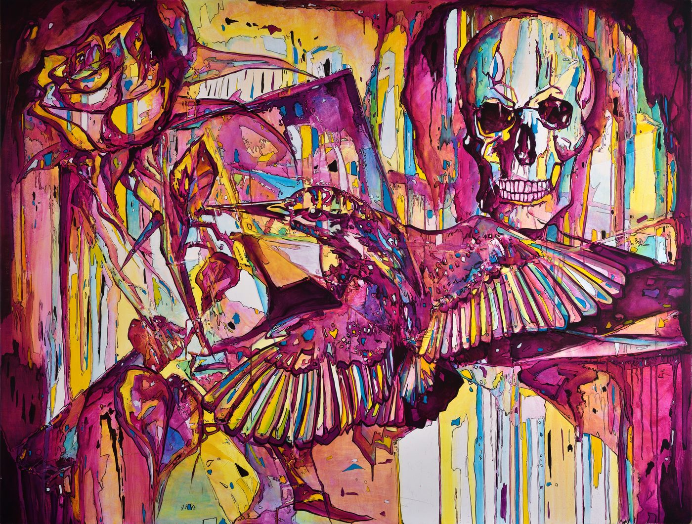 Grossformatiges Acrylgemälde «Liebe zur Freiheit bis in den Tod» von Joe Muczka jr.